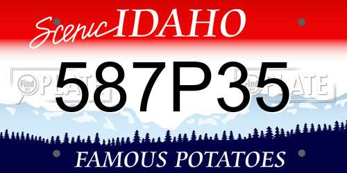 587P35 Idaho License Plate