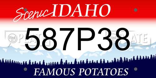 587P38 Idaho License Plate
