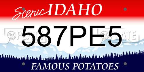 587PE5 Idaho License Plate