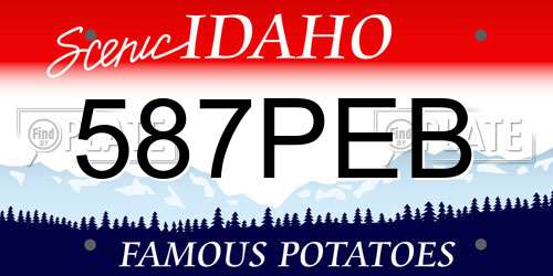 587PEB Idaho License Plate