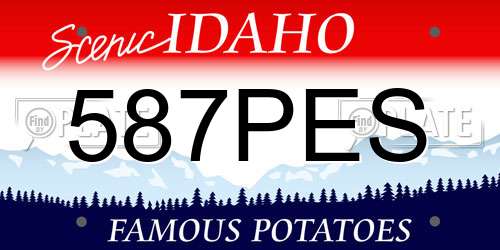 587PES Idaho License Plate
