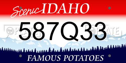 587Q33 Idaho License Plate