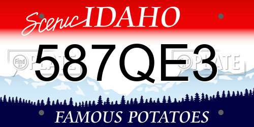 587QE3 Idaho License Plate