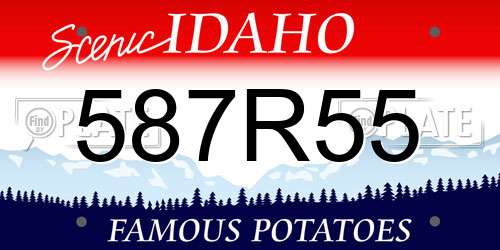587R55 Idaho License Plate