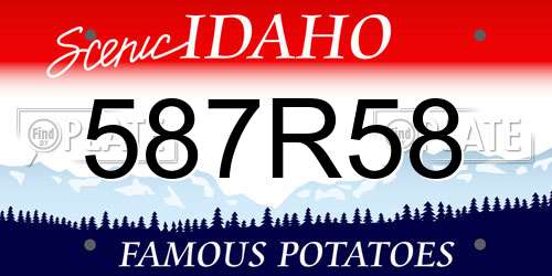 587R58 Idaho License Plate