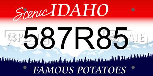 587R85 Idaho License Plate