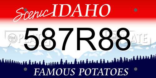 587R88 Idaho License Plate