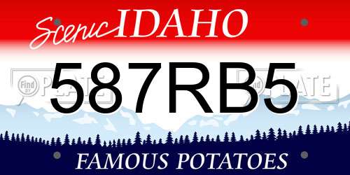 587RB5 Idaho License Plate