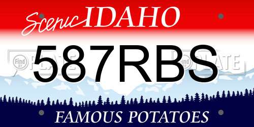 587RBS Idaho License Plate