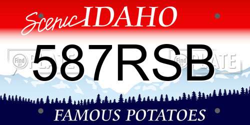 587RSB Idaho License Plate
