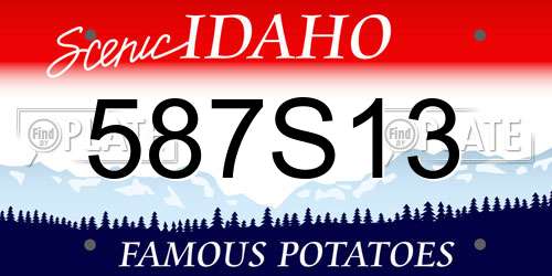 587S13 Idaho License Plate