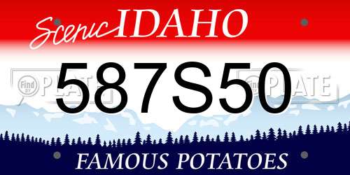 587S50 Idaho License Plate