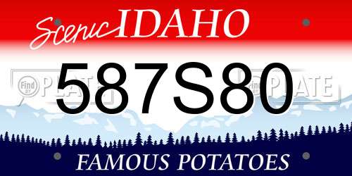 587S80 Idaho License Plate