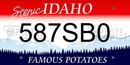 587SB0 Idaho License Plate