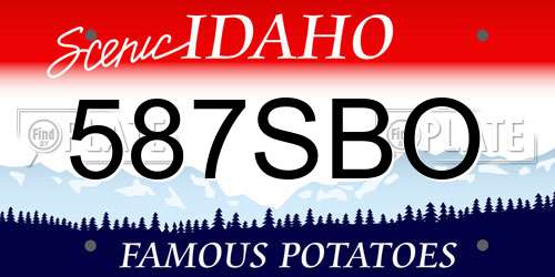 587SBO Idaho License Plate