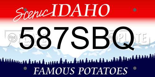 587SBQ Idaho License Plate