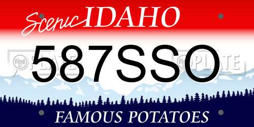 587SSO Idaho License Plate