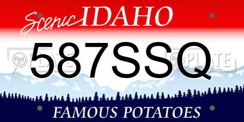 587SSQ Idaho License Plate