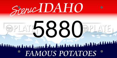 5880 Idaho License Plate