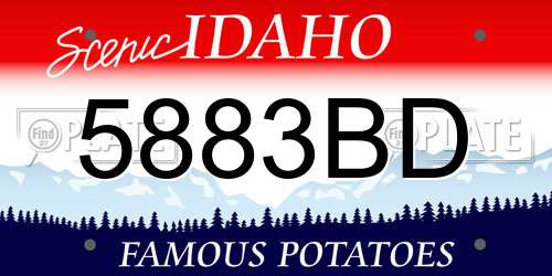 5883BD Idaho License Plate
