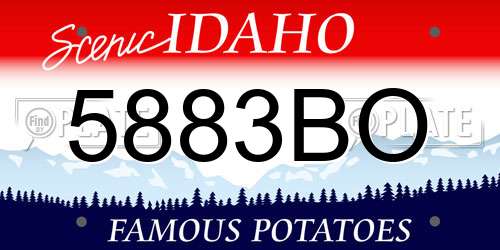 5883BO Idaho License Plate