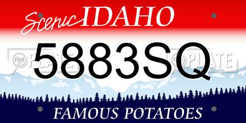 5883SQ Idaho License Plate