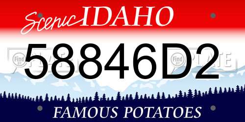 58846D2 Idaho License Plate