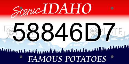 58846D7 Idaho License Plate