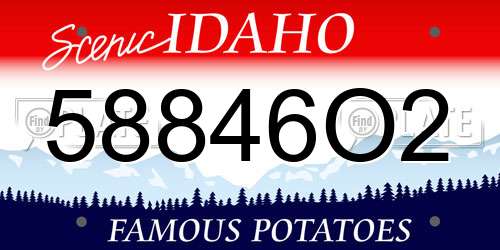 58846O2 Idaho License Plate