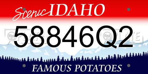 58846Q2 Idaho License Plate