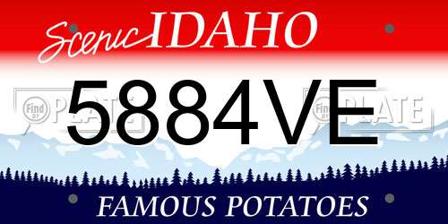 5884VE Idaho License Plate