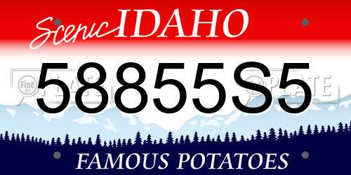 58855S5 Idaho License Plate