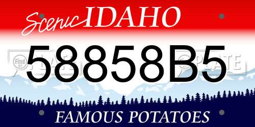 58858B5 Idaho License Plate