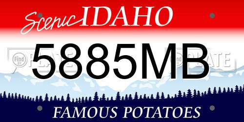 5885MB Idaho License Plate