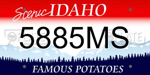 5885MS Idaho License Plate