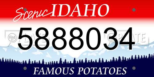 5888034 Idaho License Plate