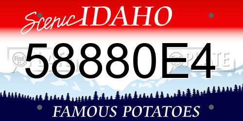 58880E4 Idaho License Plate