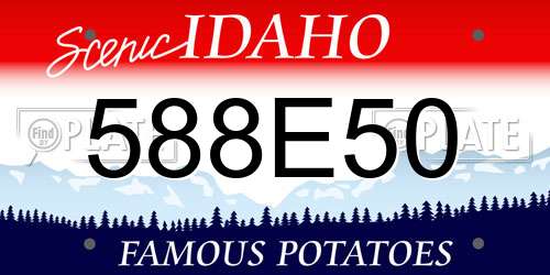 588E50 Idaho License Plate
