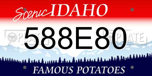 588E80 Idaho License Plate