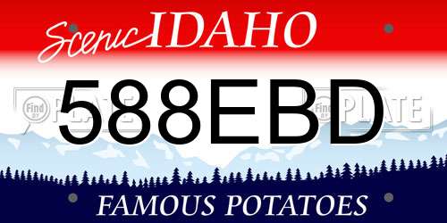 588EBD Idaho License Plate