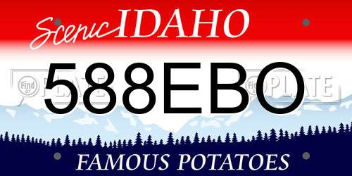 588EBO Idaho License Plate