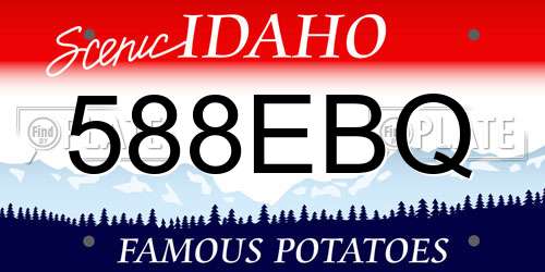 588EBQ Idaho License Plate