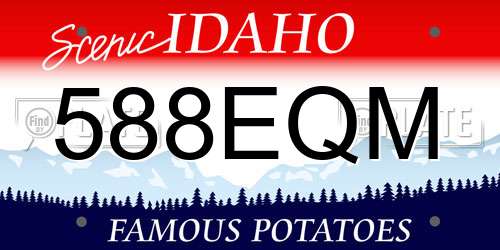 588EQM Idaho License Plate