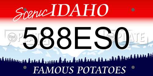 588ES0 Idaho License Plate