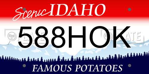 588HOK Idaho License Plate
