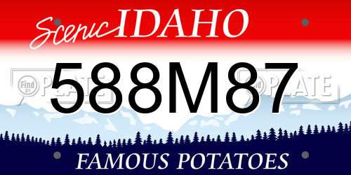 588M87 Idaho License Plate