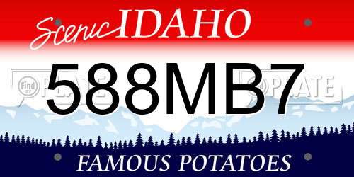 588MB7 Idaho License Plate