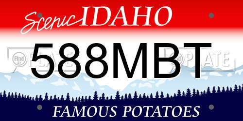588MBT Idaho License Plate