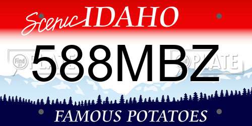 588MBZ Idaho License Plate