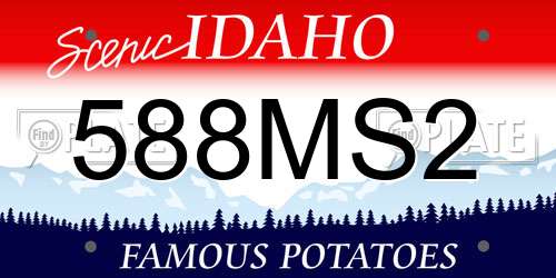 588MS2 Idaho License Plate